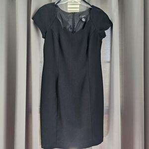 Dress by Virgo Black Cap Sleeve Sheath Petite Dress 12P